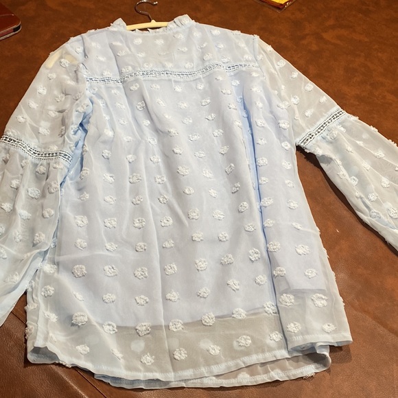 Woman’s blouse, long sleeves.  Swiss dots.  NWT.  Smoke fee, pet free home. - Picture 2 of 7
